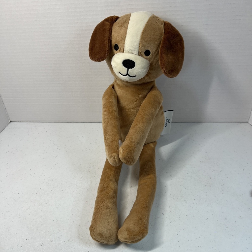 Warm + Cozy Stuffed Plush Brown Tan Cream 18" Puppy Dog Toy HSN Long Arms